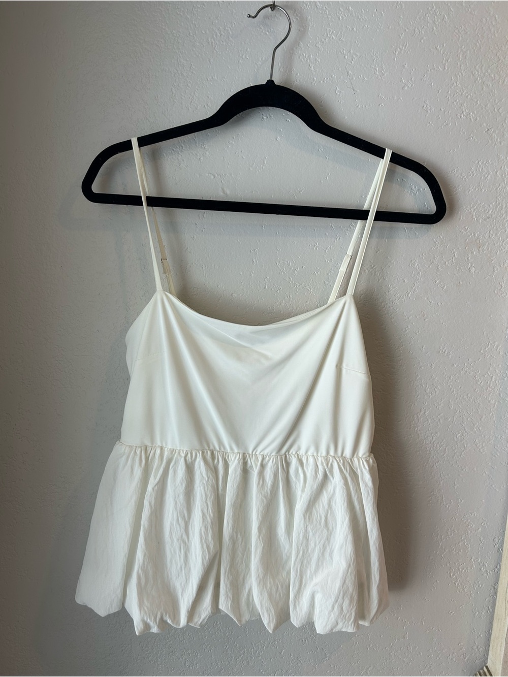 All in Favor White Peplum Cami with Adjustable Straps